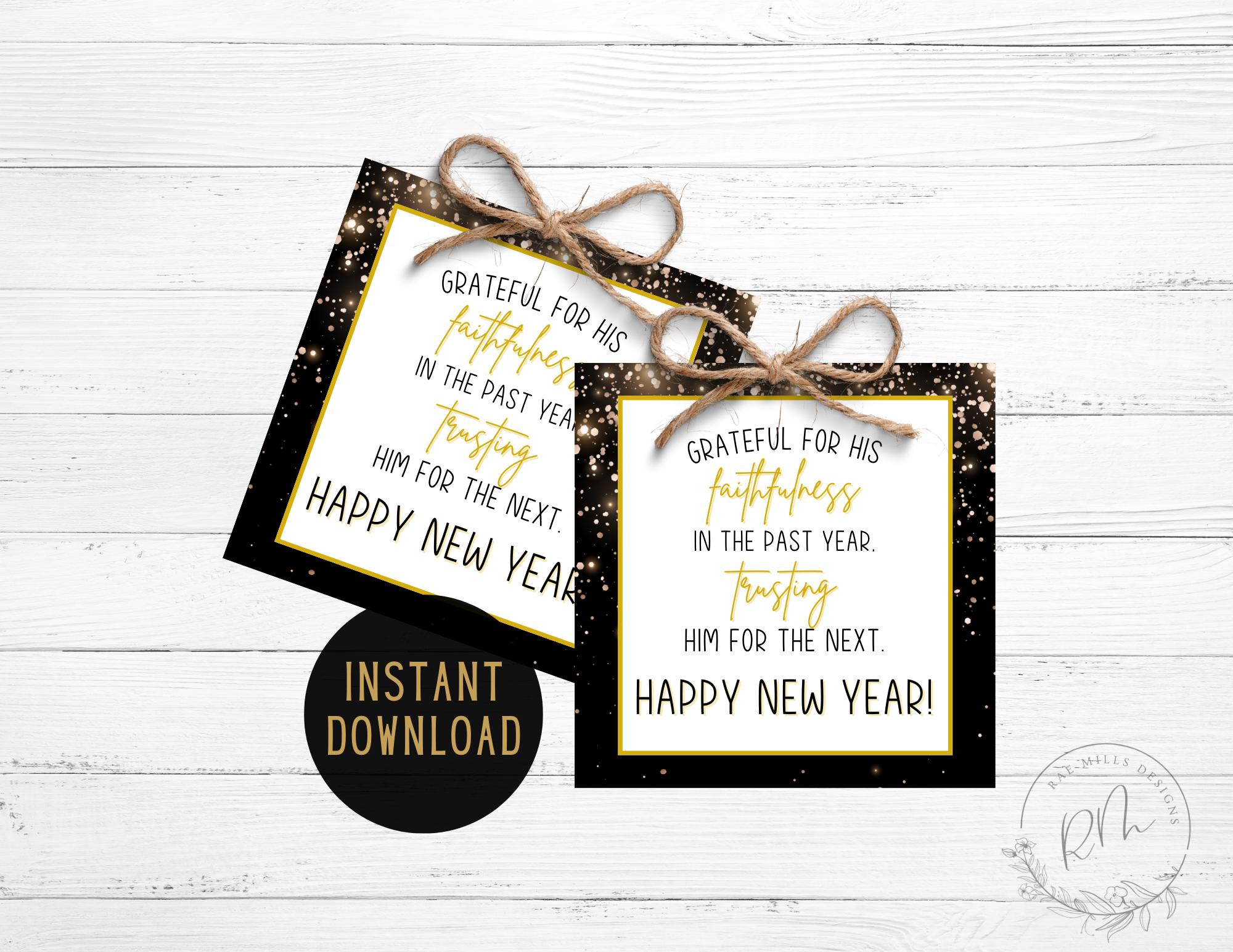 Religious New Year Gift Tags: Printable Christian Treat Tags (Digital Download)