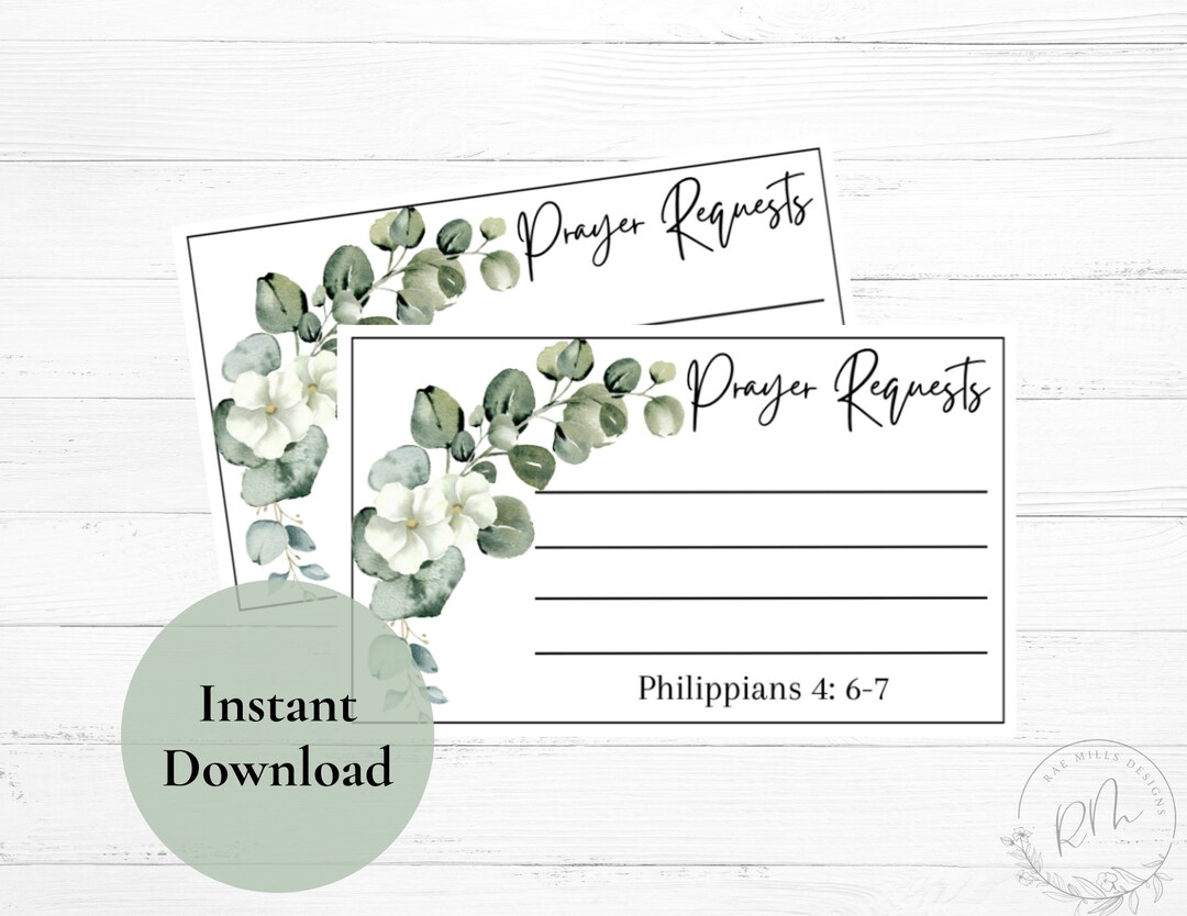 Printable Prayer Request Cards | Bible Study | Womens Bible Study Printables | Church Prayer ...