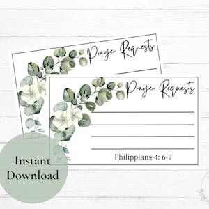 Druckbare Gebetsanliegen | Bibelarbeit | Frauen Bibel Studium Printables | Kirche Gebetsanfrage Karten | Sofort Download