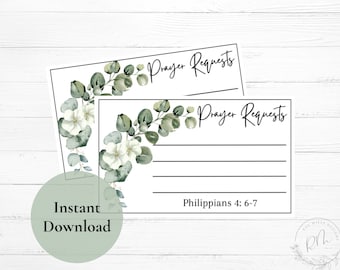 Printable Prayer Request Cards | Bible Study | Womens Bible Study Printables | Church Prayer Request Cards | Instant Download