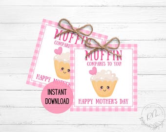 Etiquetas para el Día de la Madre "Muffin se Compara Contigo" (Descarga Digital)