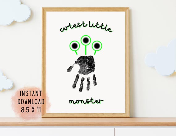 Monster Handprint Footprint Art: Halloween Keepsake Craft (printable DIY) -  Etsy