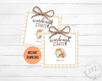 Sourdough Bread Start Gift Tags (Instant Download)