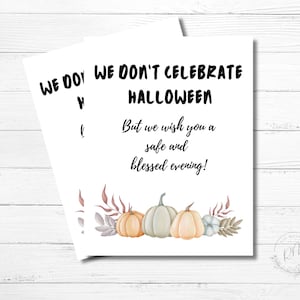 We Don&#39;t Celebrate Halloween Sign: Printable Front Door Decor (PDF)