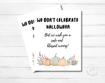 Printable We don&#39;t celebrate Halloween Sign | Printable Halloween Sign | Instant download