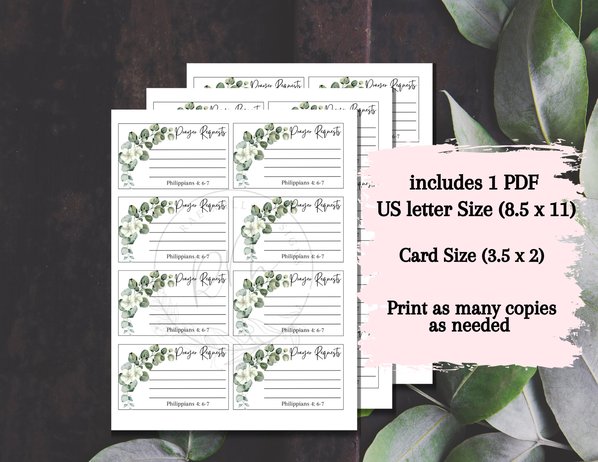 Printable Prayer Request Cards Instant Download Etsy