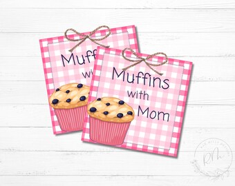 Printable Muffins with Mom Tags: Mother&#39;s Day Treat Bag (Instant Download)