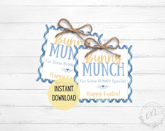 Bunny Munch Tags: Easter Treat Bag Labels (Digital Download)