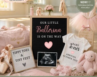 Expecting a little Ballerina Pregnancy Announcement | Timeless  Collection | Instant Download
