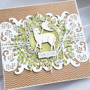 Lot de 3 cartes de Pâques, cartes simples faites à la main, cartes avec enveloppes, cartes religieuses avec agneau de Pâques, cartes de Pâques rustiques
