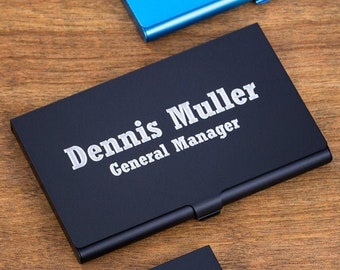 Laser Engraved Business Card Holder Case, Pocket Card Case, Business Card Accessories for Her & for Him, Holiday Gifts