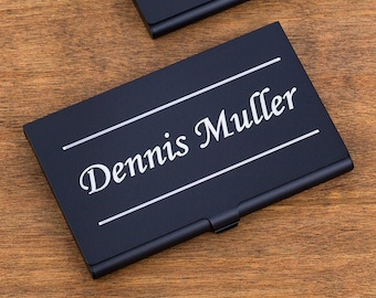 Personalisierte Visitenkarte Halter Fall Laser graviert, Pocket Card Case, Visitenkarte Zubehör für Sie & für ihn, Urlaub Geschenke