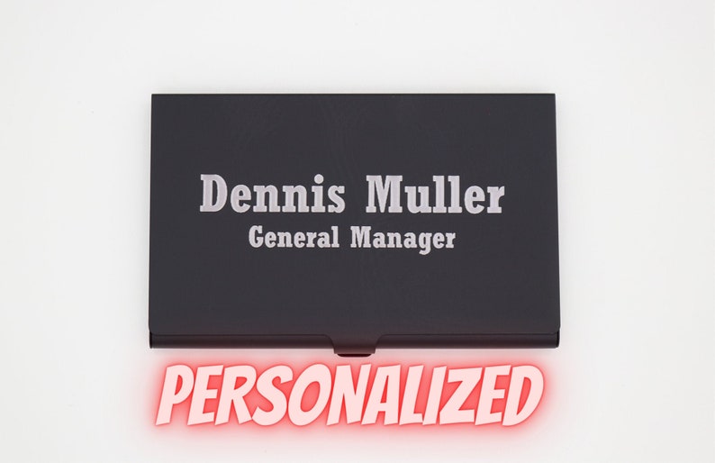 Business Card Accessories for Her /& for Him Personalized Business Card Holder Case Custom Engraved Holiday Gifts Pocket Card Case