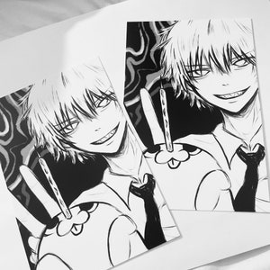 denji  chainsawman ; postcard