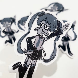 squidward X hatsune miku anime vinyl sticker