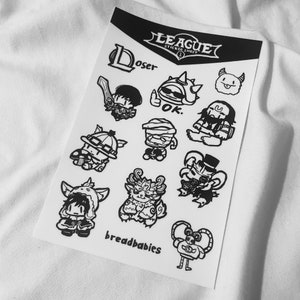 league of legends ; sticker sheet V1