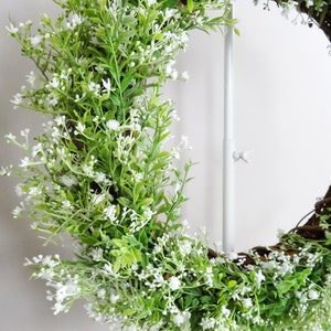 Farmhouse Wreath, French Country Decor, Green White Wreath, Gypsophila Baby's Breath, Year Round Wreath, Large, Lush Lavish 22 High Quality image 5