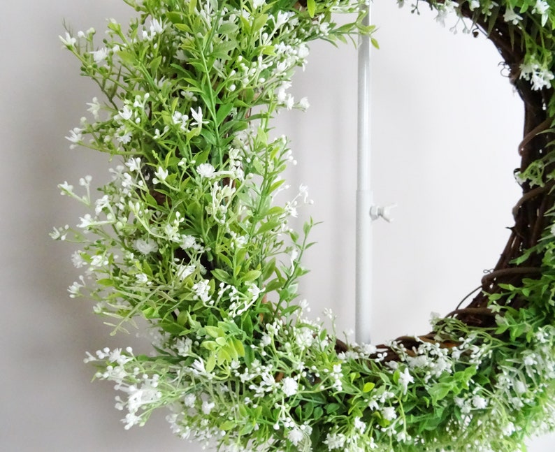 Farmhouse Wreath, French Country Decor, Green White Wreath, Gypsophila Baby's Breath, Year Round Wreath, Large, Lush Lavish 22 High Quality image 5