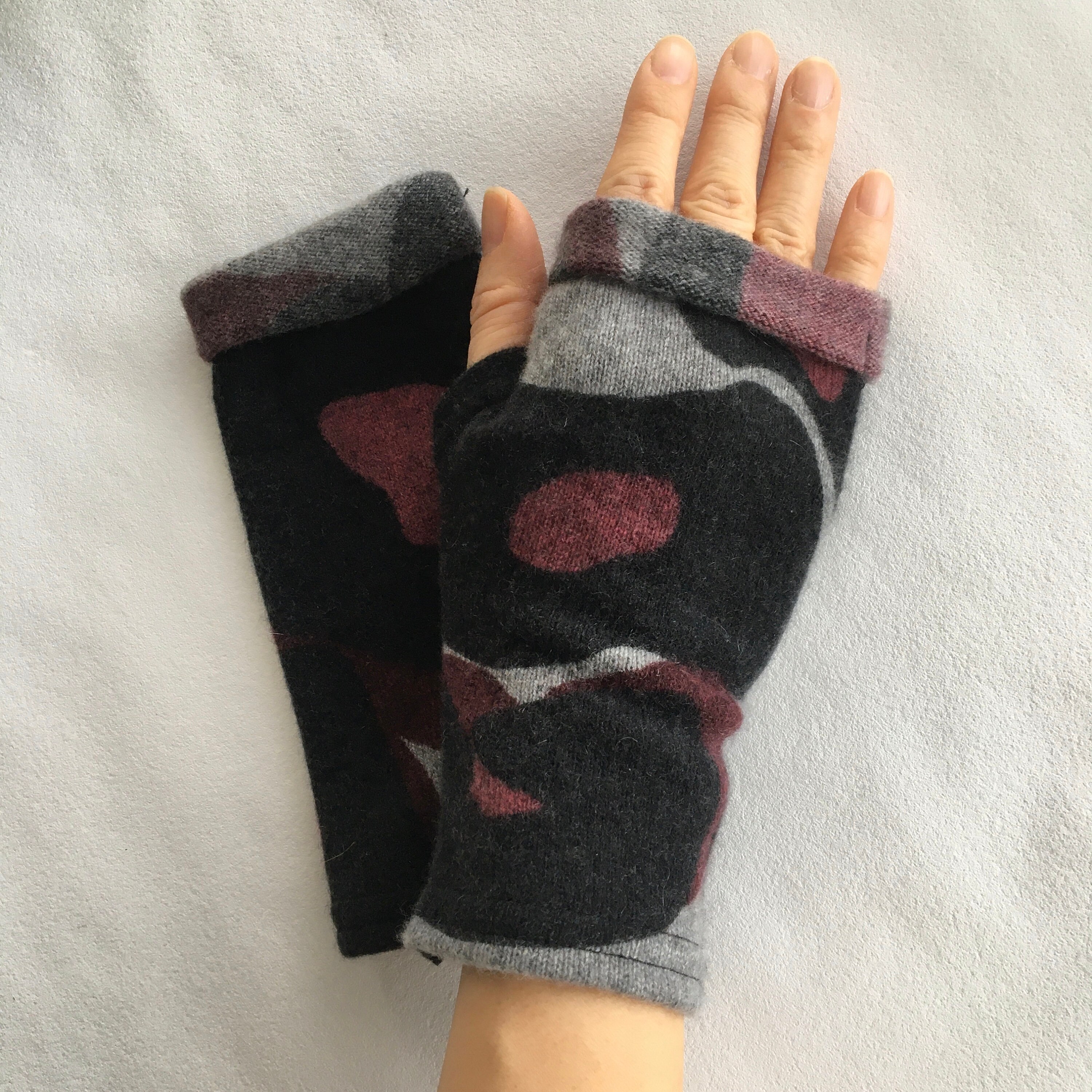 Recycled Cashmere Fingerless Gloves Cashmere Mittens Etsy