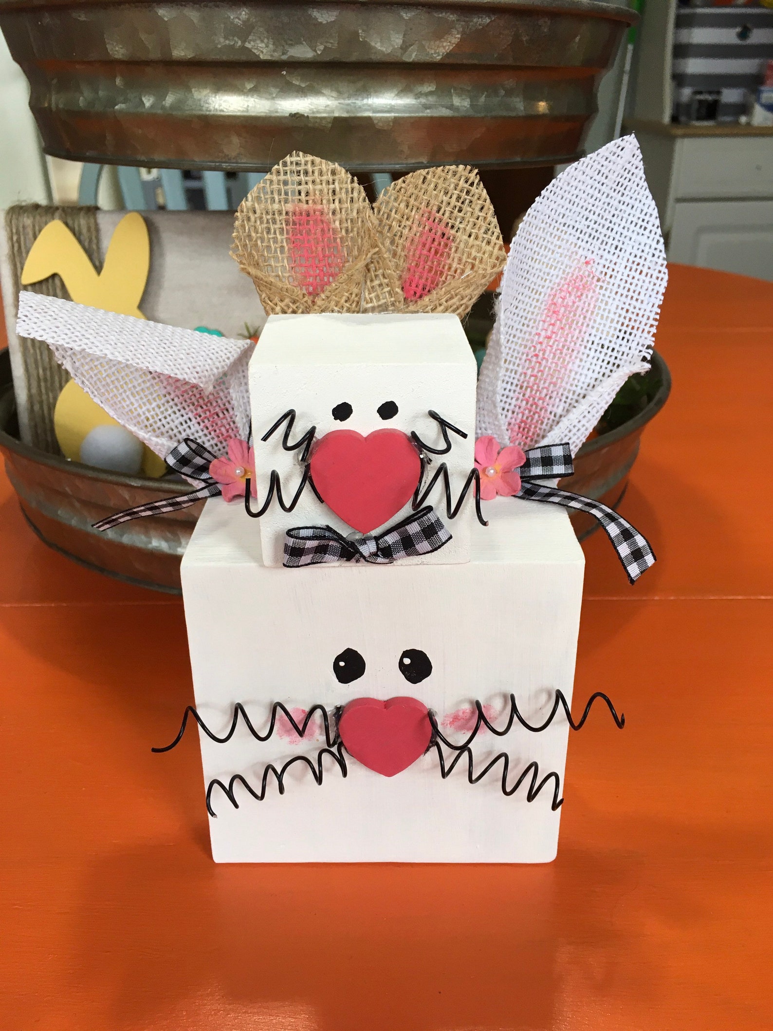 Large Wood Block Bunny - Etsy