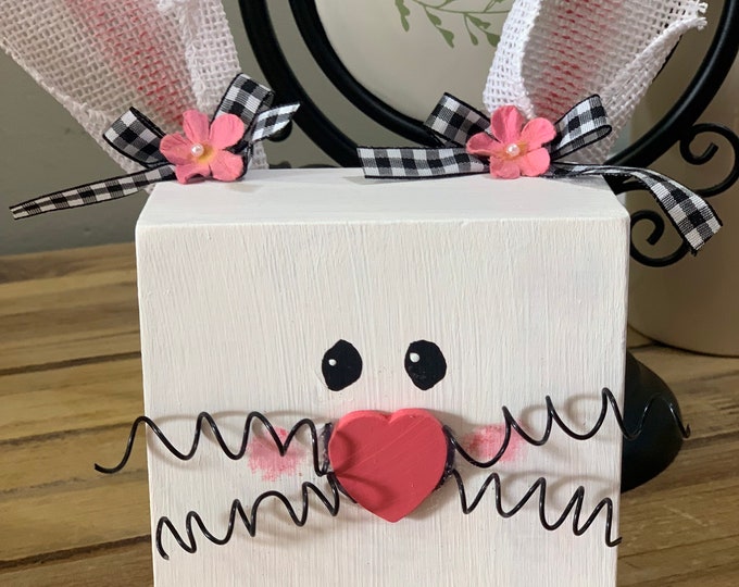 Large Wood Block Bunny - Etsy