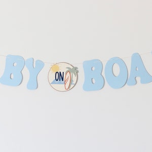 Bannière bébé à bord : décoration de baby shower de planche de surf