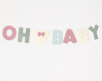Mickey Mouse Baby Shower Banner: Pastel Cardstock, 4.5" Letters