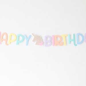 Unicorn Birthday Banner | Unicorn Birthday Sign | Unicorn Birthday Party | Unicorn Party | Unicorn and Rainbow Party | Girl Birthday Decor