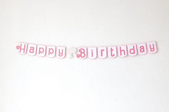 Sparkly Barbie Birthday Banner: Pink Party Decoration