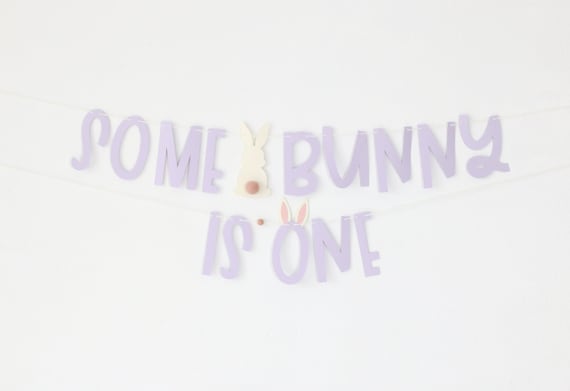 Some Bunny is One Banner: Spring Easter First Birthday