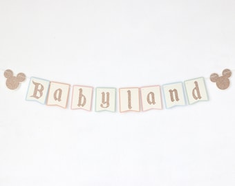 Disneyland Baby Shower Banner | Disney Baby Shower | Disney Theme Baby Shower | Baby Girl Shower | Neutral Baby Shower | Baby Boy Shower