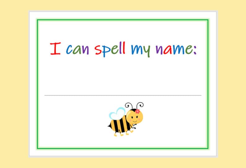 Name Spelling Worksheet, Binder Cover, Personalised, Spell My Name