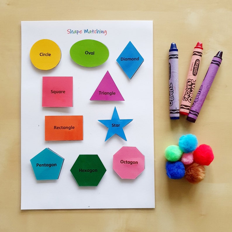 Shape Matching Printable: Montessori Toddler Activity (digital Download ...