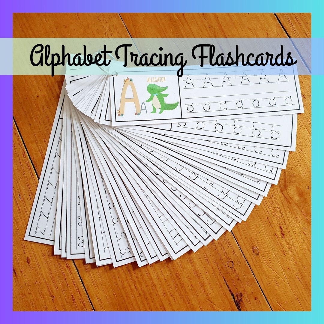 Alphabet Tracing Flashcards Printable, Writing Letters Literacy