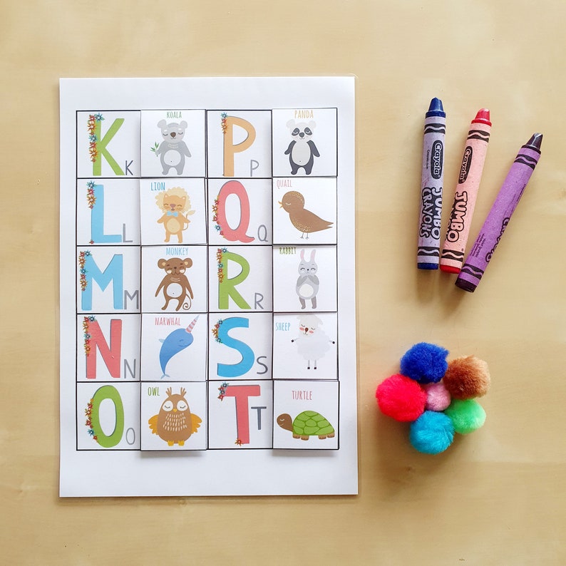 Animal Alphabet Matching Busy Book Pages Printable Letters - Etsy