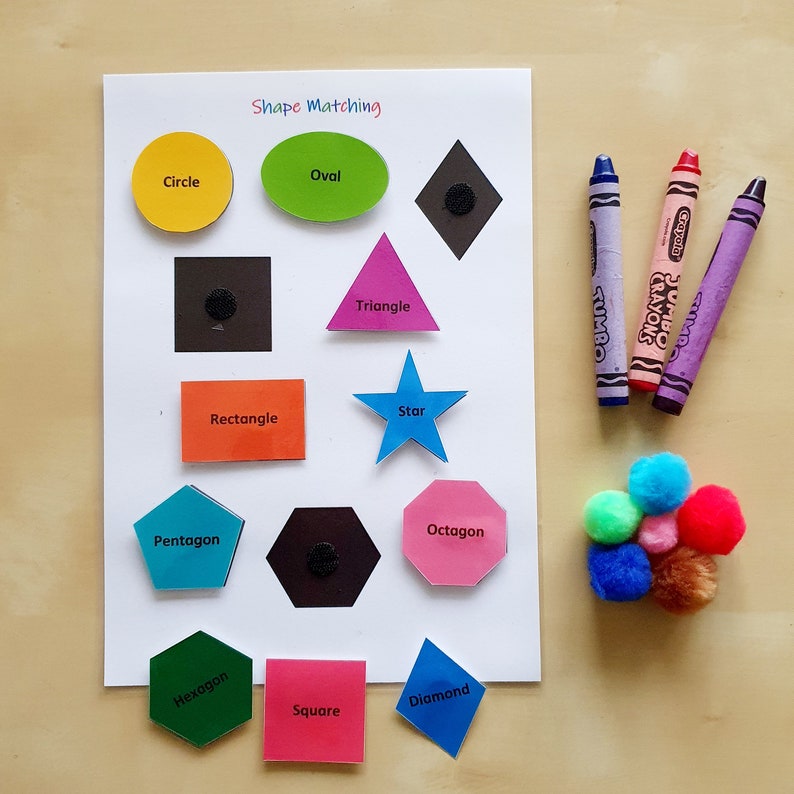 Shape Matching Printable Match the Shapes Busy Book Page - Etsy