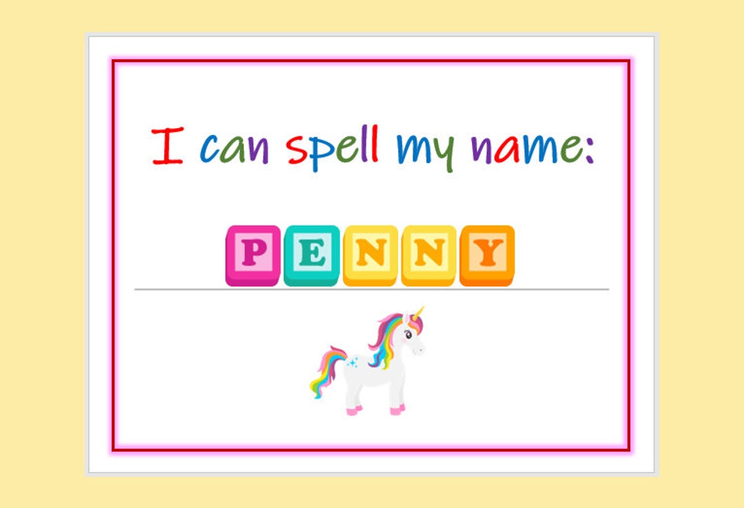 Name Spelling Worksheet, Binder Cover, Personalised, Spell My Name