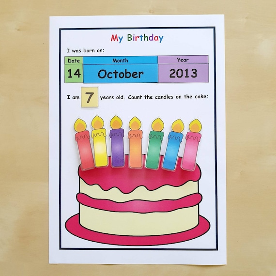 My Birthday Printable Busy Book Page Learn Age And Birth - Etsy