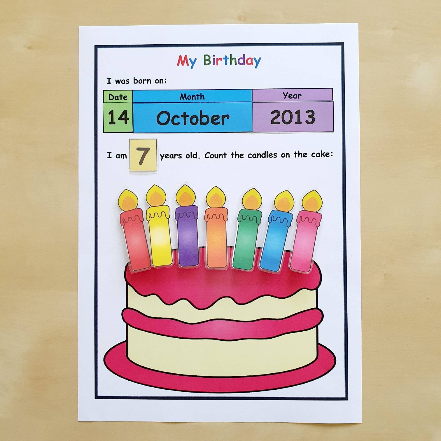 My Birthday Printable Busy Book Page Learn Age and Birth - Etsy