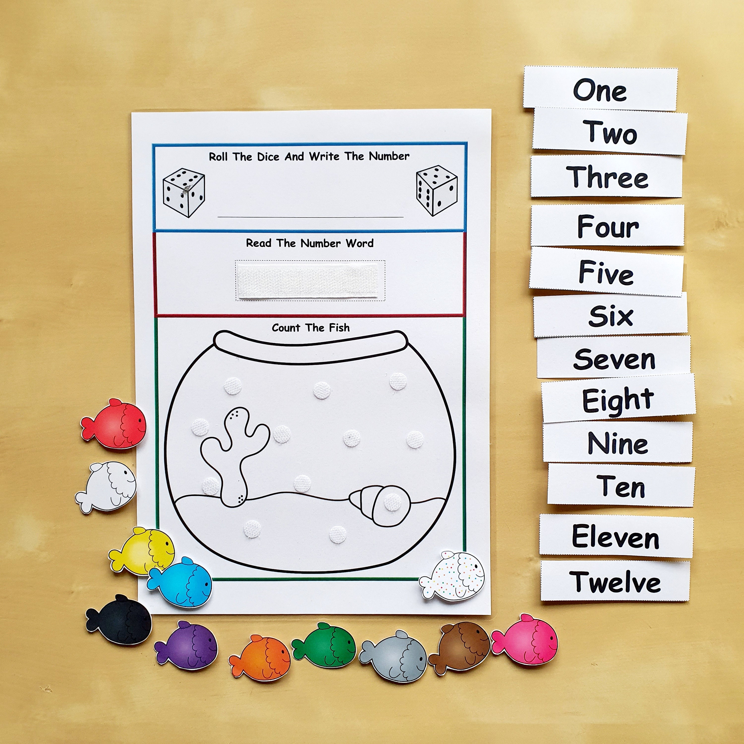 Counting Dice Game Printable, Busy Book Page, Numbers, Addition, Maths ...