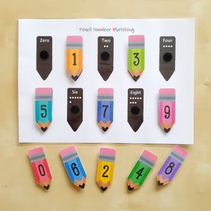 Pencil Alphabet/Number Set, Letter Matching, Number Matching, Counting, Printable, Busy Book, Homeschool, Preschool, Kindergarten Activity image 5