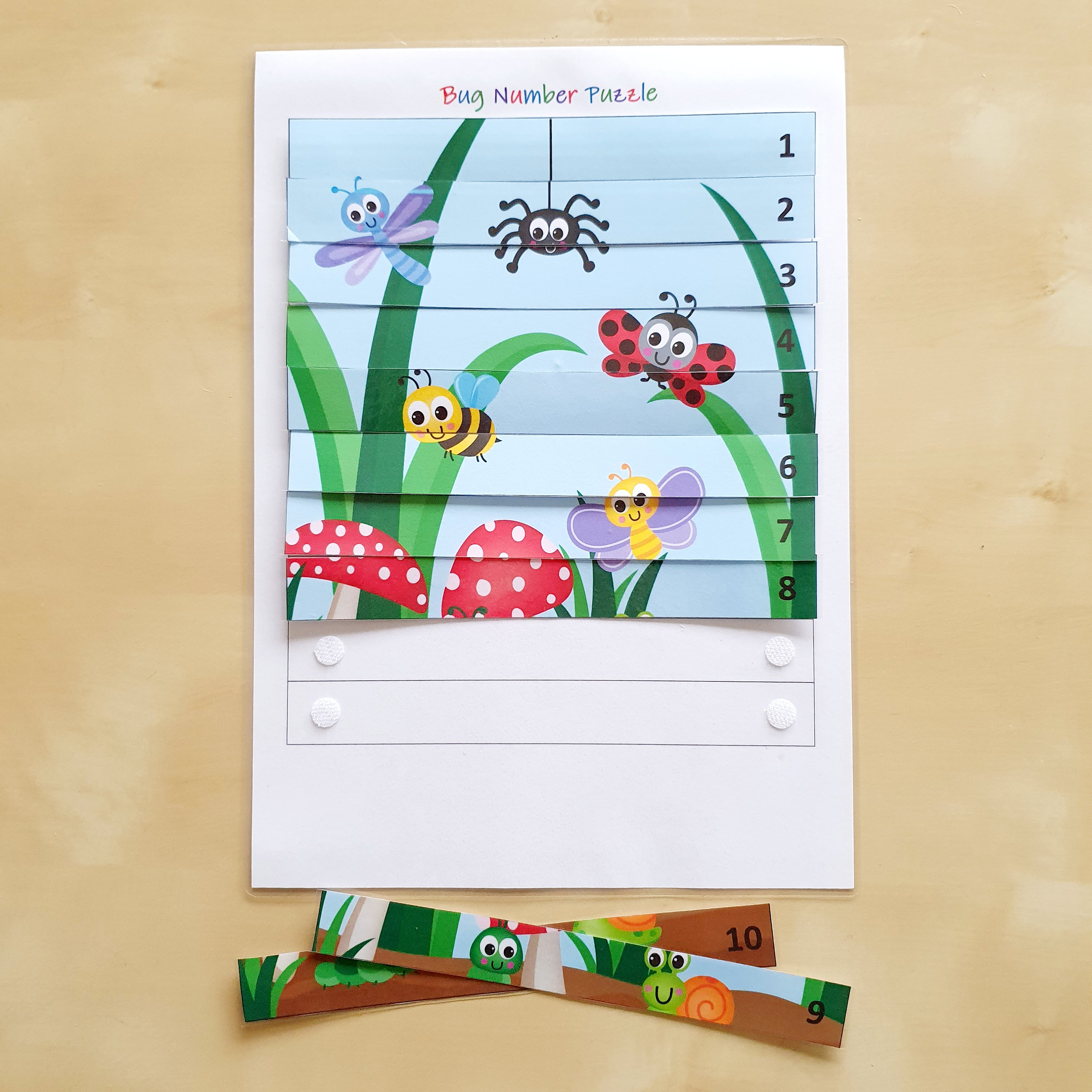 Bug Number Puzzle, Printable, Busy Book Page, Counting 1 to 10 ...