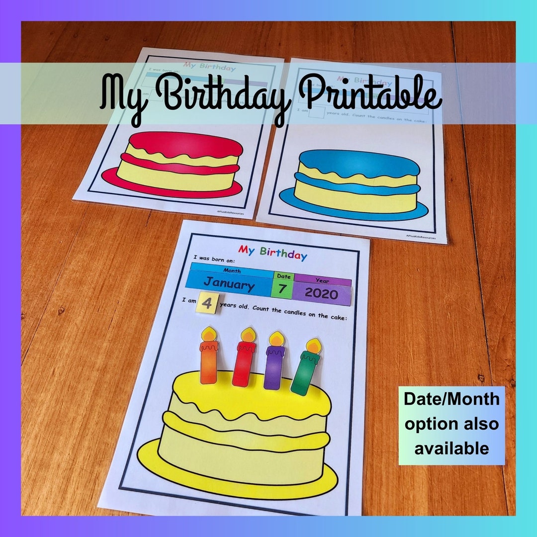 My Birthday Printable, Busy Book Page, Learn Birth Date, Early Learning ...
