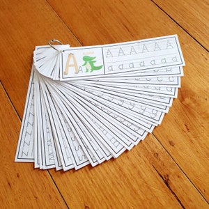 Alphabet Tracing Flashcards Printable, Writing, Trace, Letters, Literacy, Preschool, Pre K and Kindergarten Activity
