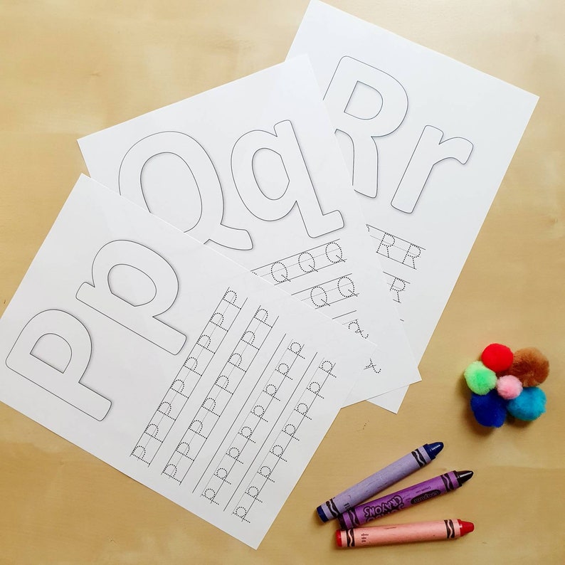 Colouring and Tracing Letters Worksheets Kindergarten Upper | Etsy