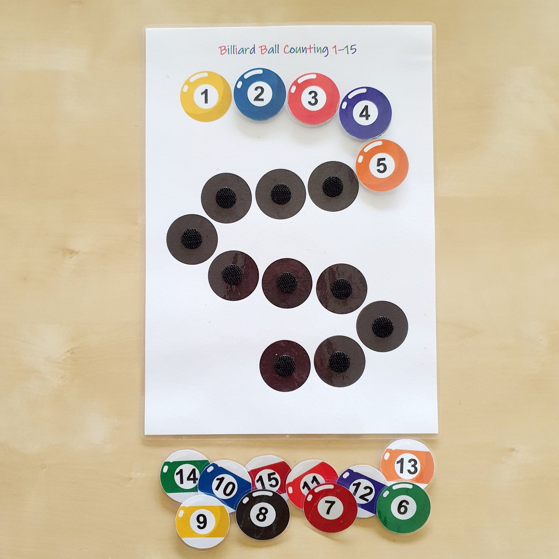 Billiard Ball Counting 1 To 15 Printable Busy Book Page Etsy.de
