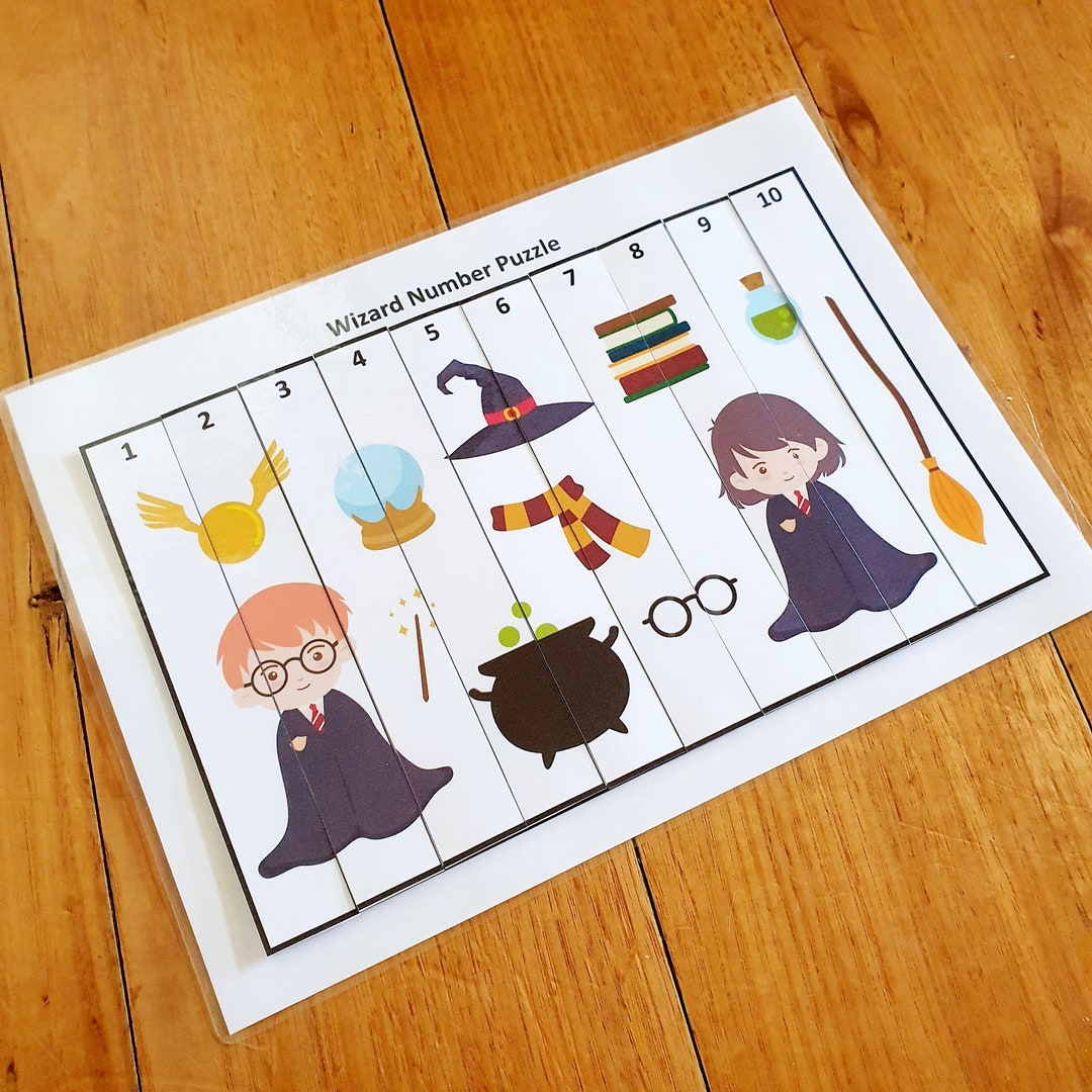 Wizard Number Puzzle Printable Counting 1 to 10 Count the Etsy
