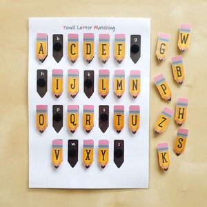 Pencil Alphabet/Number Set, Letter Matching, Number Matching, Counting, Printable, Busy Book, Homeschool, Preschool, Kindergarten Activity image 3