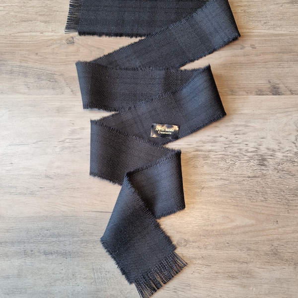 Black Isle 100% Pure Wool Tartan/Plaid Self Fringed Handfasting Ribbon 140cmx7cm