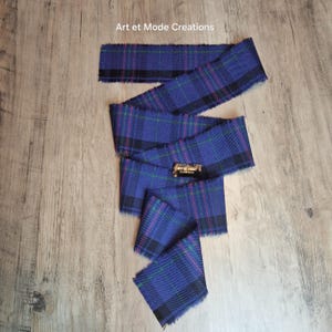 Hughes 100% Pure New Wool Welsh Tartan/Plaid Self Fringed Handfasting Ribbon 140cmx7cm